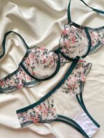 ست لباسزیر توری سبزتیره انوشه کد889_16 - Image 2