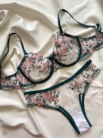 ست لباسزیر توری سبزتیره انوشه کد889_16