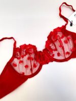 ست لباسزیر تور قرمزبرگی ژینا کد1148+ - Image 4