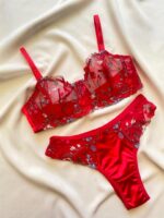 ست لباسزیر توری قرمز مارک انوشه 888_26 - Image 2