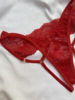 شورت زنانه فاق باز دانتل قرمز کد13_08 - Image 4