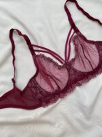 ست لباسزیر تورگلدوزی شرابی برندژینا کد1001 - Image 4